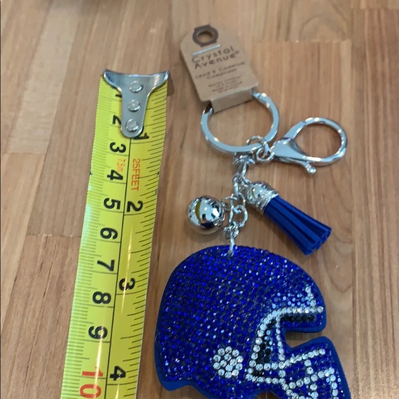 Blue/White/Black Football 🏈 Helmet Key Chain. - Picture 5 of 5